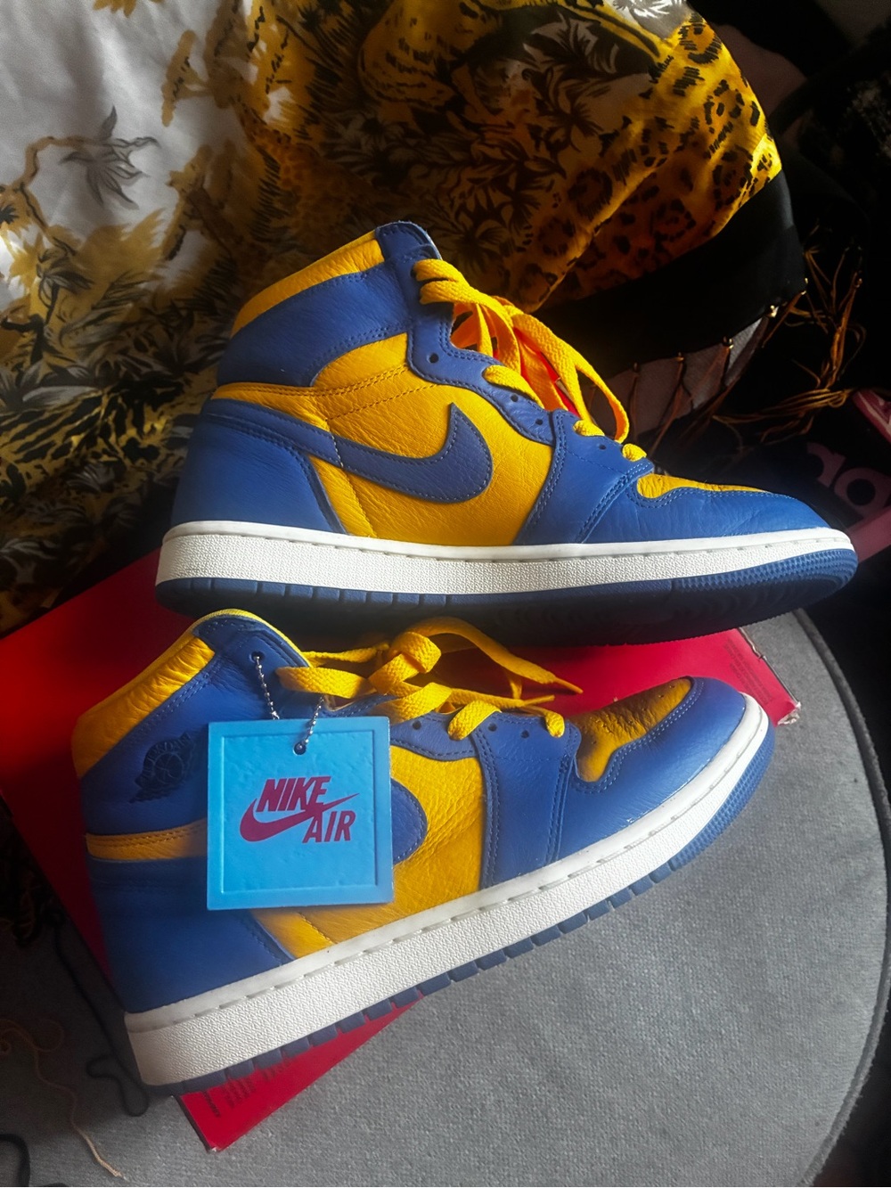 Nike High-Top Sneakers in Blue & Yellow